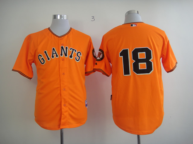 Men San Francisco Giants #18 No name Orange MLB Jerseys->san francisco giants->MLB Jersey